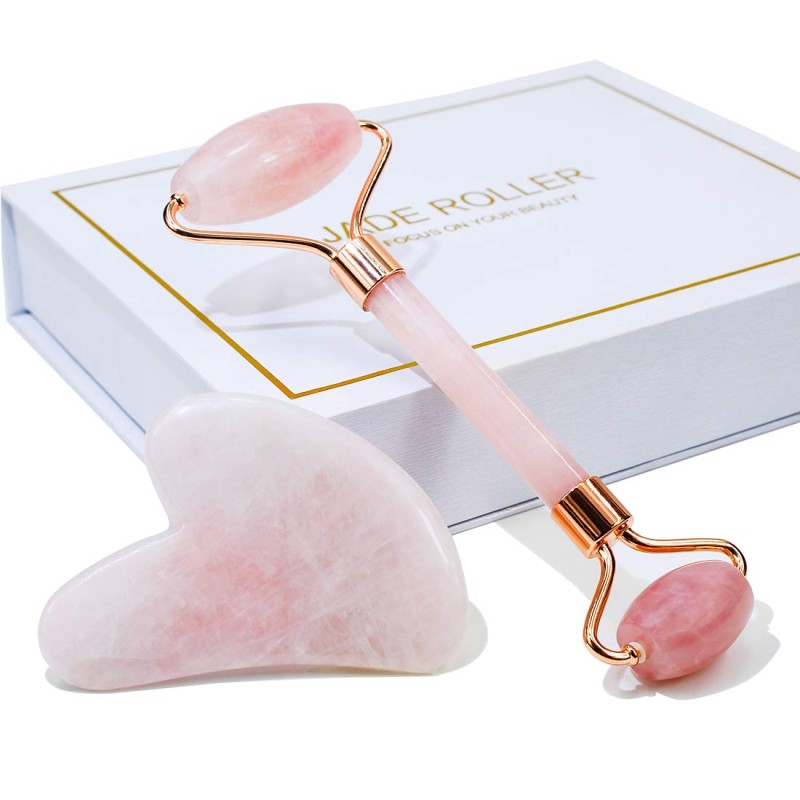 Pembe Gua Sha + Jade Roller Set